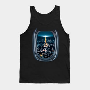 Airplane Window View Paris French Tank Top